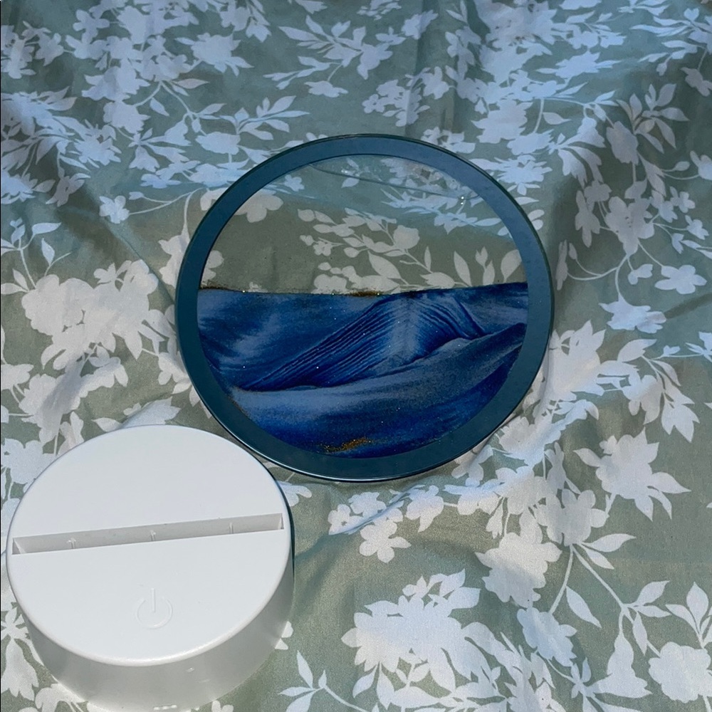 Blue Sand Art with White Base